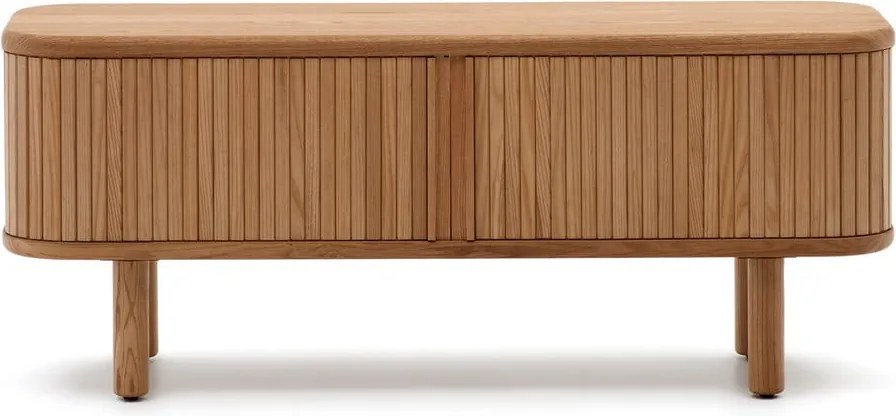 Natúr színű TV-állvány kőrisfa dekorral 120x50x40 cm Mailen – Kave Home