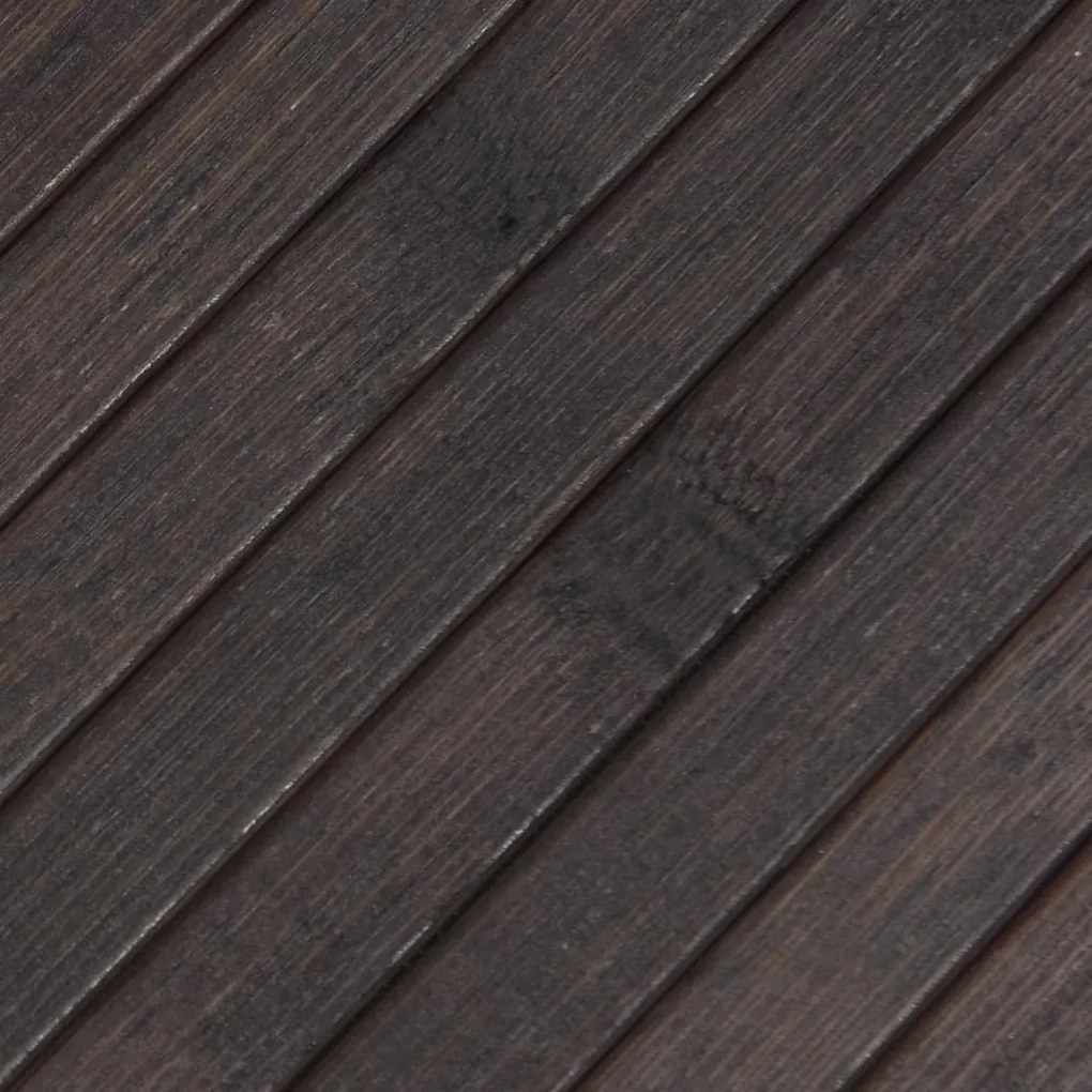 négyszögletű sötétbarna bambusz szőnyeg 60 x 200 cm