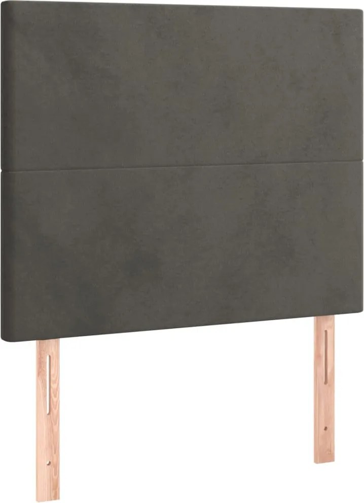 sötétszürke bársony fejtámla 80x5x118/128 cm