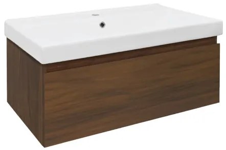 SAT B-Way Fürdőszobaszekrény mosdóval 80x30x45 cm dió matt BWAY80NUTU1