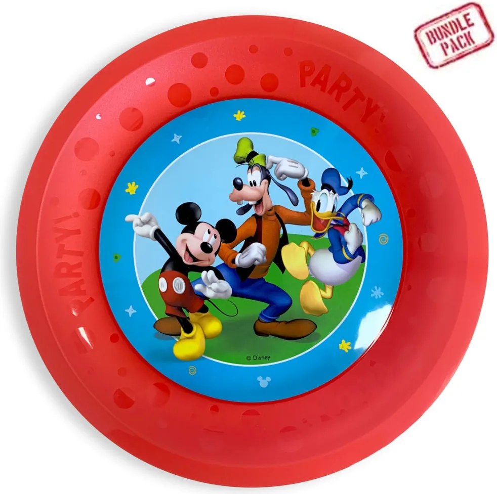 Disney Mickey Rock the House micro prémium műanyag lapostányér 4 db-os szett 21 cm