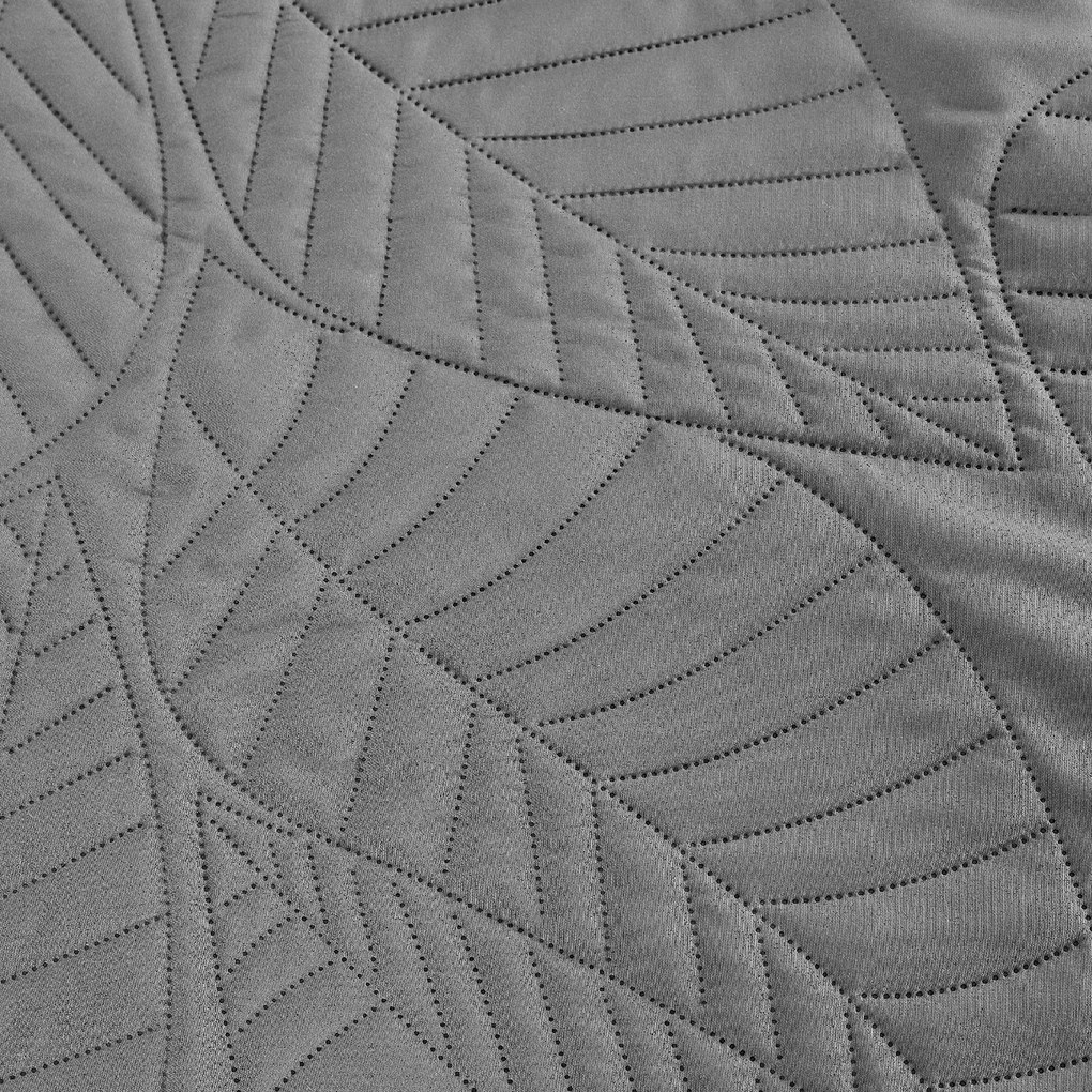 Szürke ágytakaró LEAVES mintával Méret: 170 x 210 cm