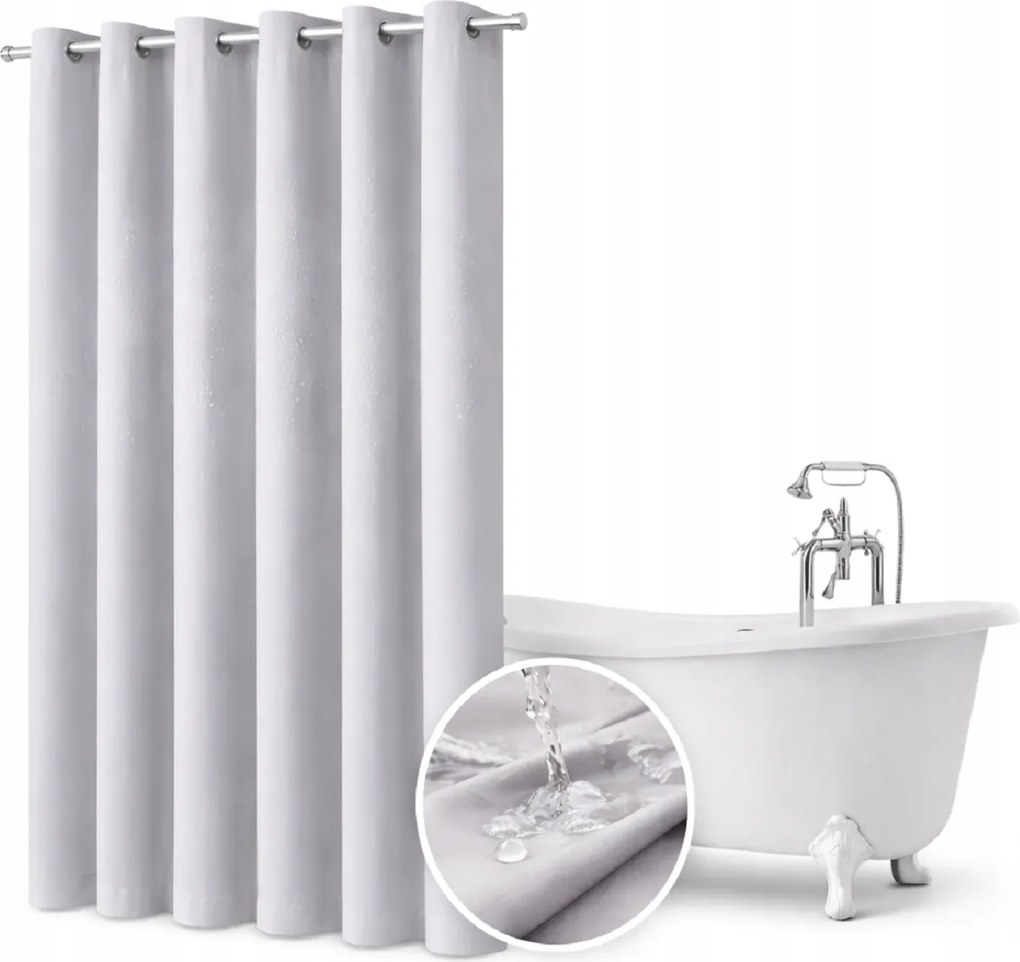 Zuhanyfüggöny 150x200 vízálló könnyű átvezető világosszürke