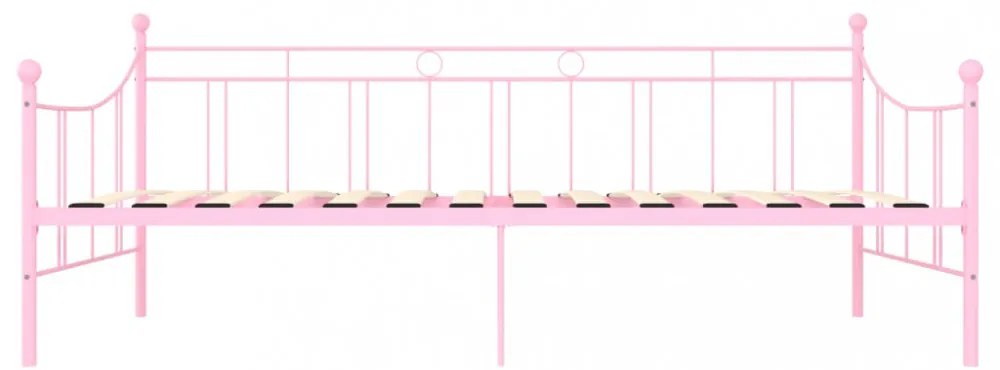rózsaszín fém kanapéágy-keret 90 x 200 cm
