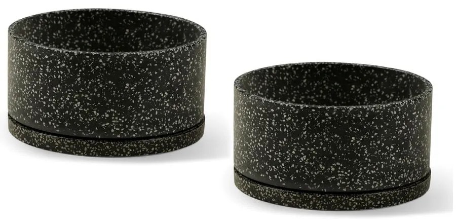 Terrazzo 2 db sötétszürke virágcserép - Bonami Selection