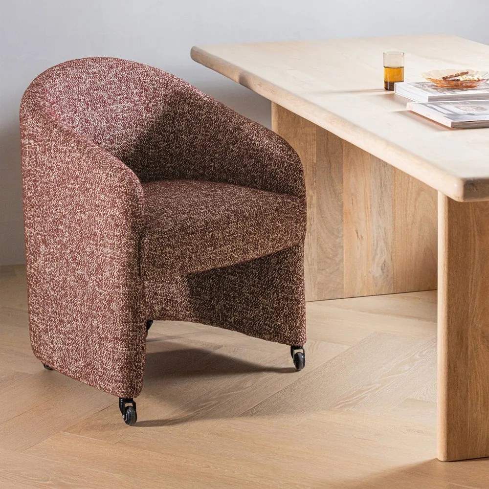 Terrakotta színű kárpitozott irodai szék Cordo – WOOOD