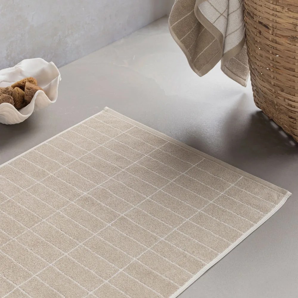 Bézs fürdőszobai kilépő 50x80 cm Tile Stone – Mette Ditmer Denmark