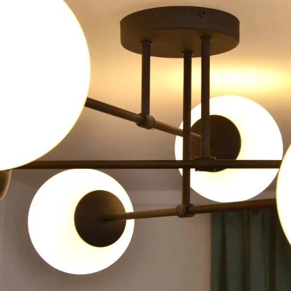 Felületre szerelhető csillár MOON 6xE27/15W/230V fekete