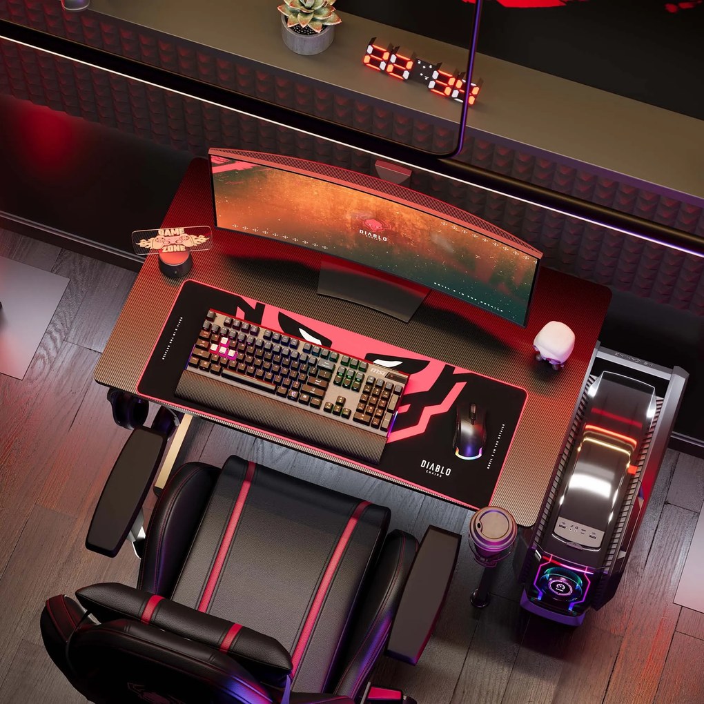 Gamer asztal 100 cm fekete: Diablo X-Mate 1000