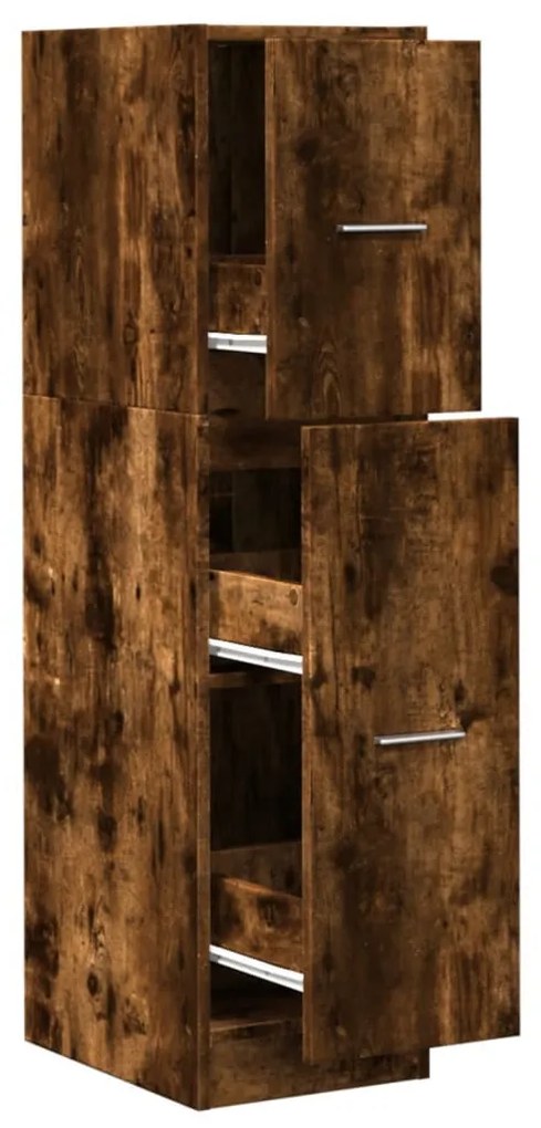 füstös tölgy színű szerelt fa patikaszekrény 30 x 41 x 118 cm