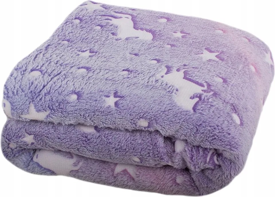 Verk Svíticí deka Soft Dreams Stars, 150 x 180 cm fialová