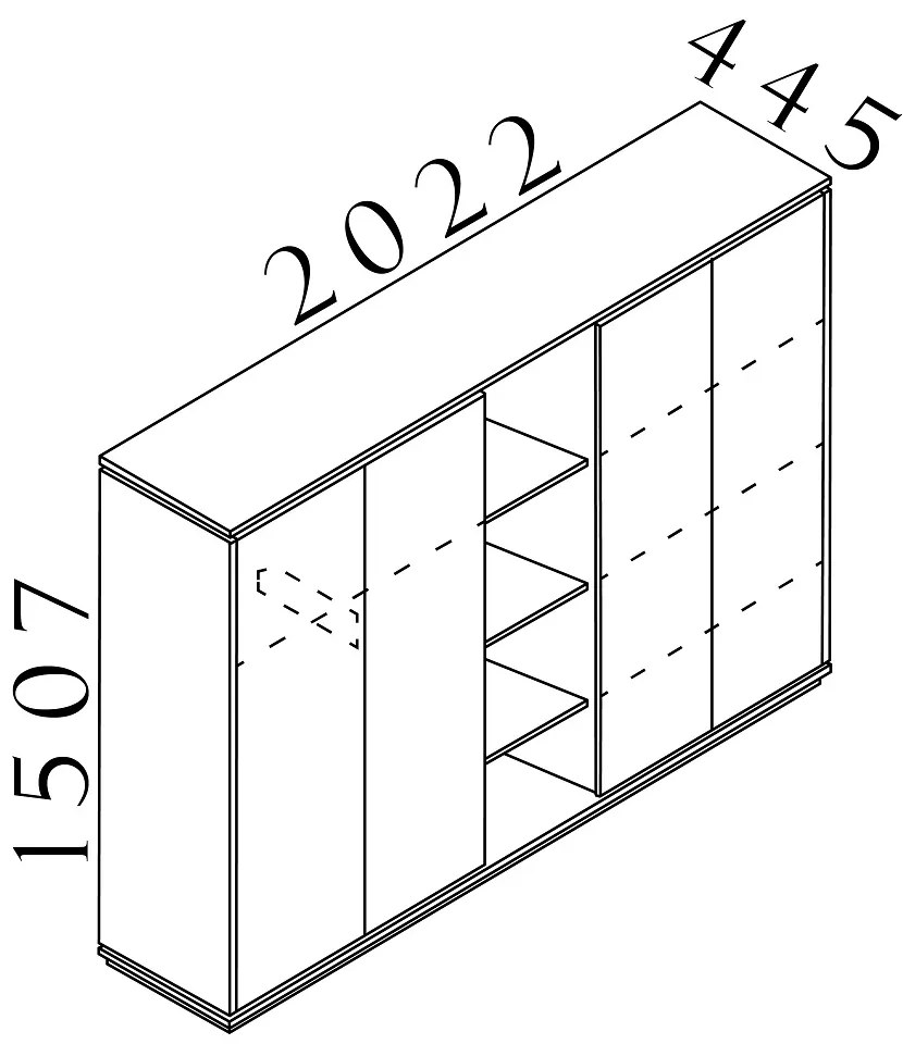 Creator magas gardrób 202,2 x 44,5 x 150,7 cm, antracit / fehér