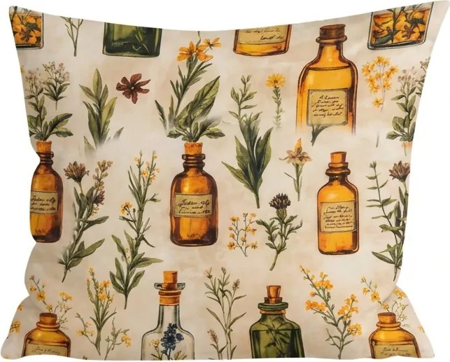 Mikroszálas párnahuzat APOTHECARY 45x45 cm, krém színű