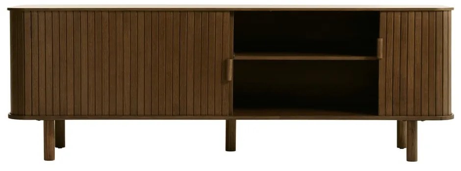 Barna TV-állvány tölgyfa dekorral 56x160 cm Cavo – Unique Furniture