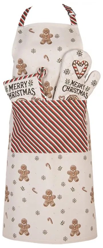 Karácsonyi pamut konyhai Kötény Classic Gingerbread Magic