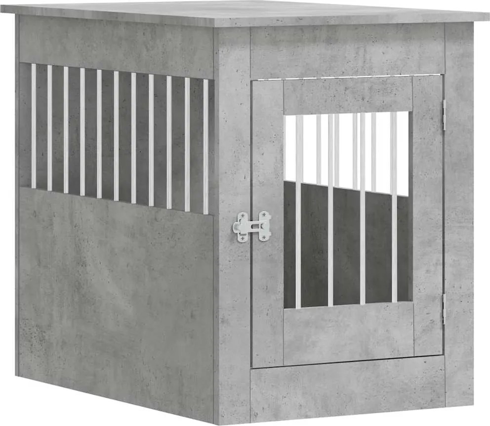 vidaXL betonszürke szerelt fa kutyaketrec 55 x 80 x 68 cm