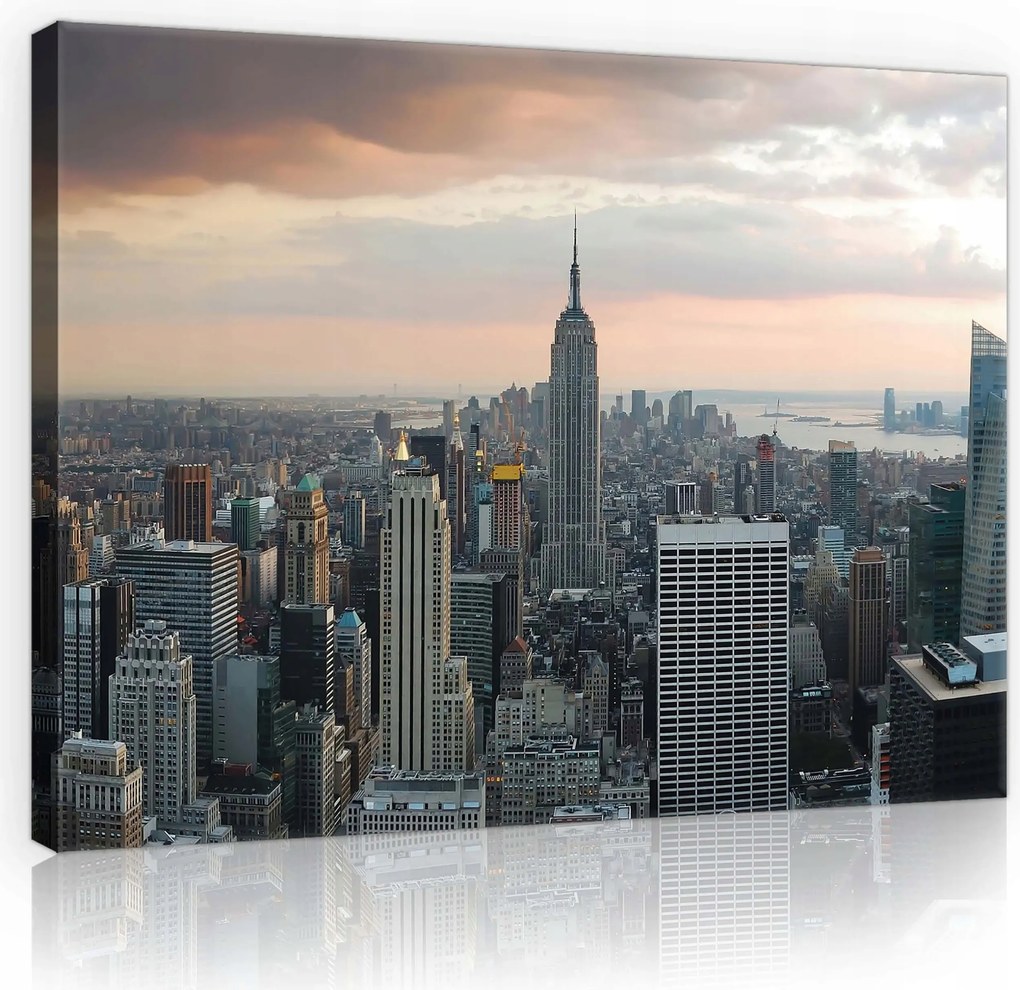 Vászonkép 70x50 Modern Manhattan Loft stílusú nappaliba, kilátással a