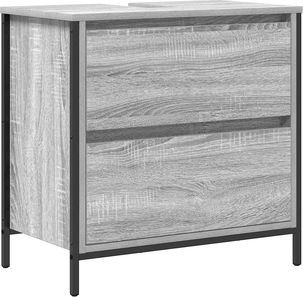 vidaXL szürke sonoma színű éjjeliszekrény fiókkal 60x34,5x60 cm