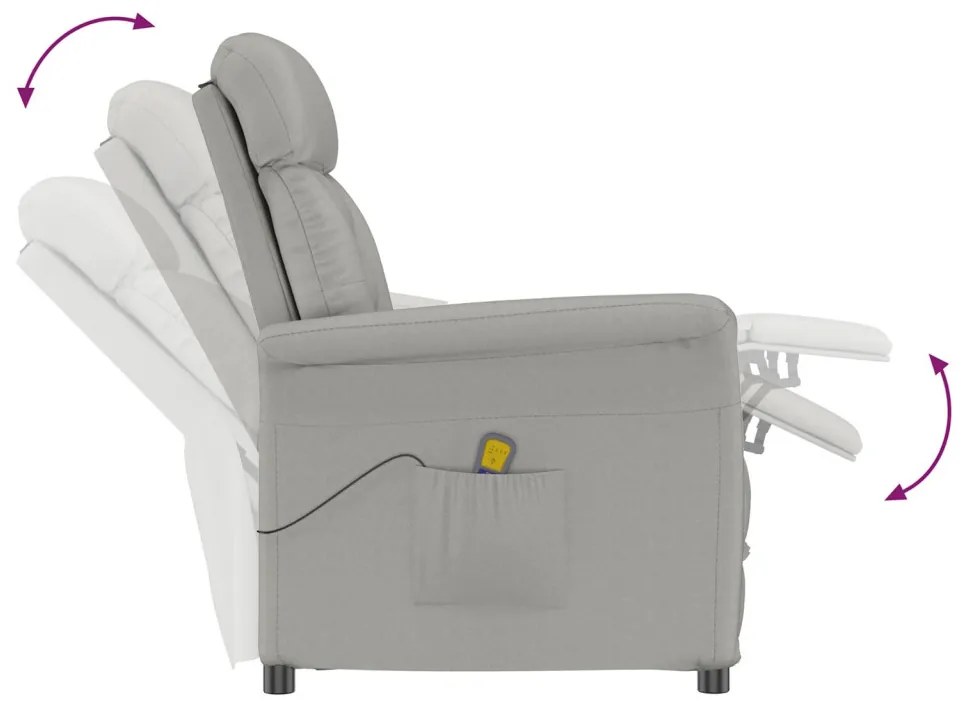 Masszázsszék Világosszürke 70.5 x 96.5 x 95 cm Poliészter