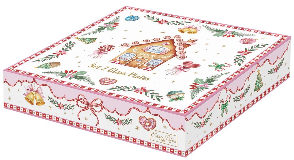 Karácsonyi Üvegtál szett 2 db-os muffin forma díszdobozban Sweet Christmas