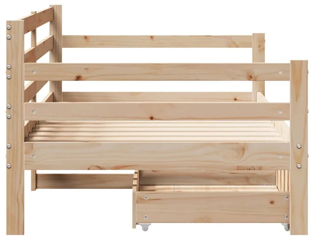 vidaXL tömör fenyőfa kanapéágy fiókokkal 90 x 190 cm