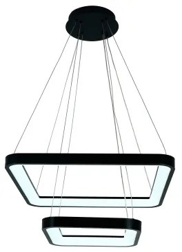 Brilagi - FALCON SLIM LED, dimmelhető kábellel függesztett csillár 78W/230V 50x50 cm fekete + távirányító