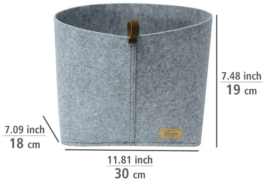 Felt szürke textil rendszerező, 30 x 18 cm - Wenko