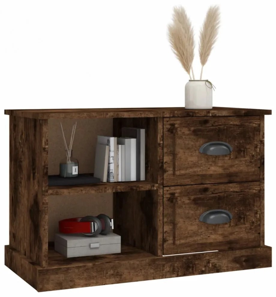 füstös tölgy színű szerelt fa TV-szekrény 73x35,5x47,5 cm