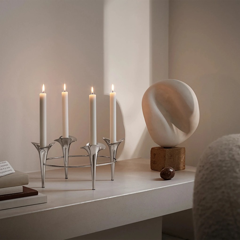 Rozsdamentes acél gyertyatartó Bloom - Georg Jensen