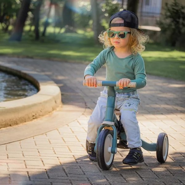 PETITE&MARS - Gyermek tricikli 5in1 TURBO Misty Green