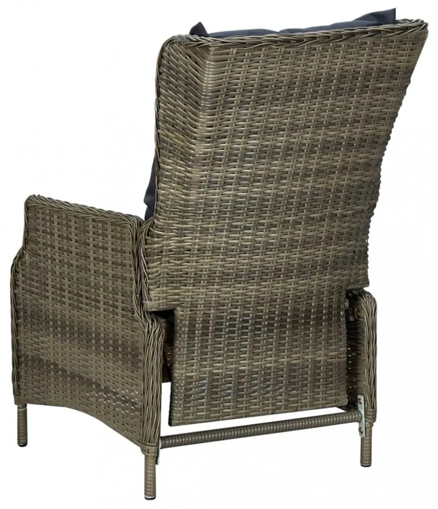 9 részes barna kültéri polyrattan étkezőszett párnákkal