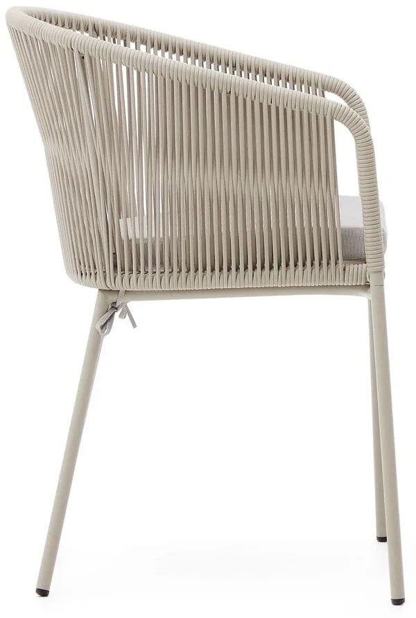Krémszínű fém-párnázott kerti szék Yanet – Kave Home