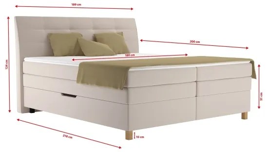 Boxspring ágy matraccal BEA 180x200 cm bézs