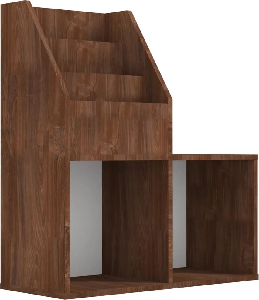 vidaXL barna tölgyszínű szerelt fa újságtartó gyerekeknek 71x30x78,5cm