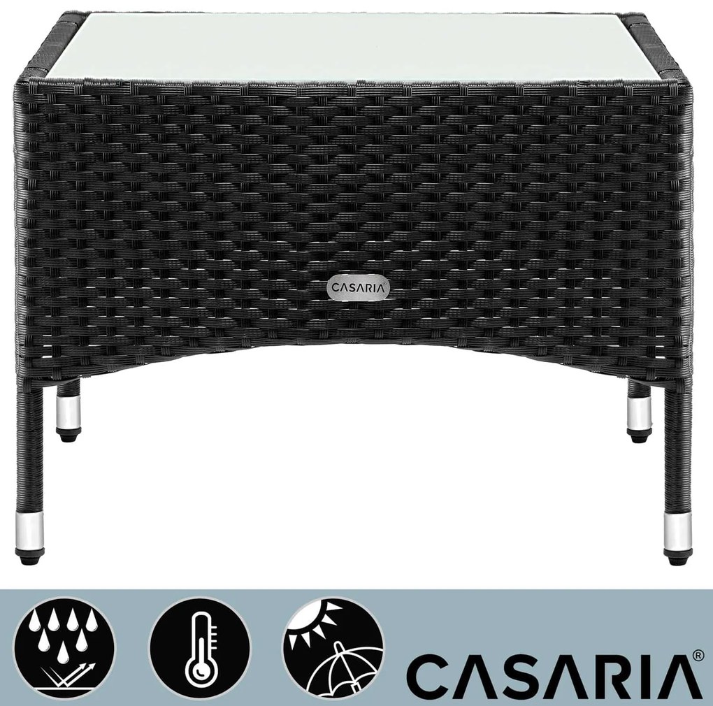 Deuba Rattan asztalka 58x58x42 cm - fekete