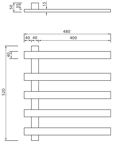 Sapho - Elektromos törölközőszárító ELCOR 63W/230V 48x52 cm matt fekete