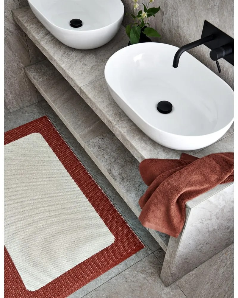 Téglavörös-krémszínű kültéri-beltéri futószőnyeg 70x240 cm Ilda Brick – Pappelina