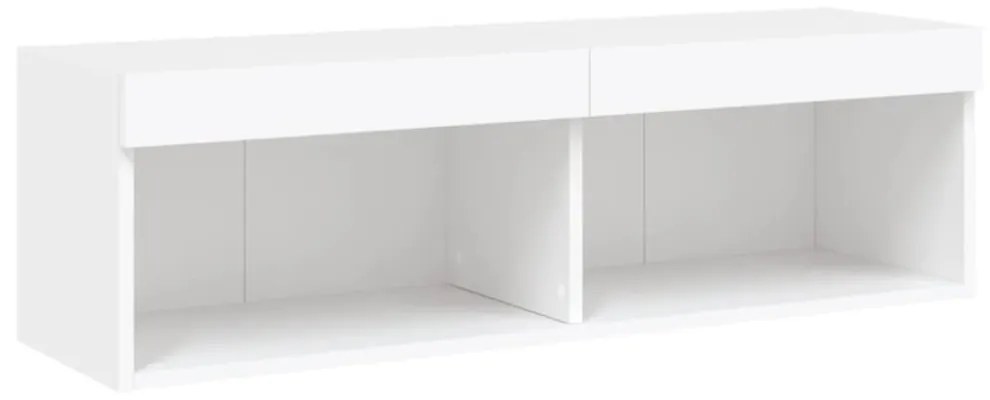 vidaXL 5 darab fehér szerelt fa fali TV-bútor LED-del