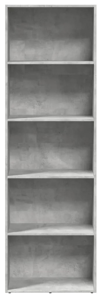 betonszürke szerelt fa könyvespolc 60 x 30 x 189 cm