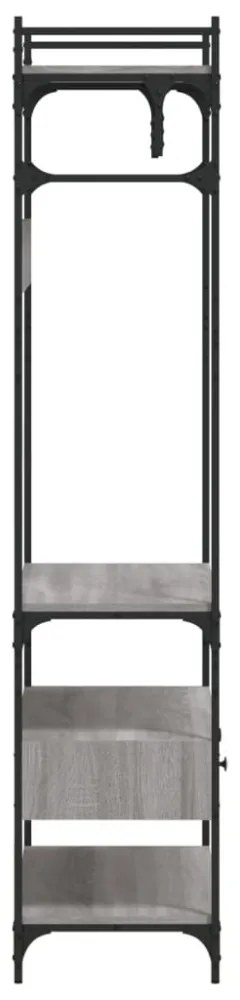 szürke sonoma szerelt fa ruhásszekrény fiókokkal 89x39x184,5 cm