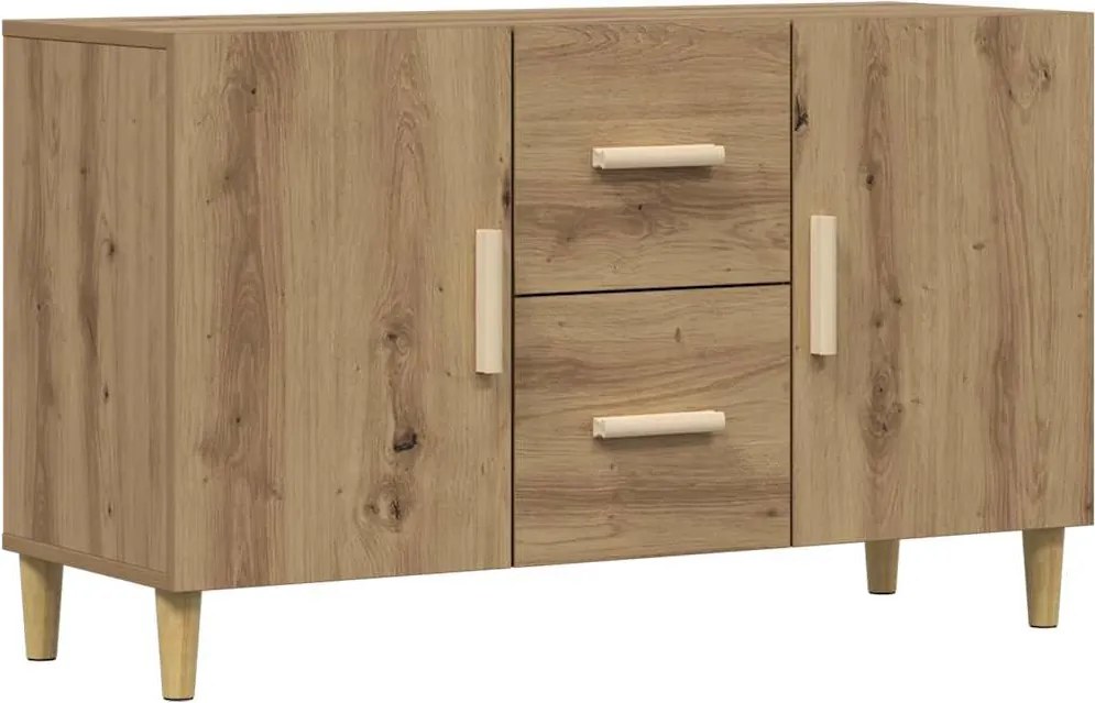 vidaXL kézműves tölgy színű szerelt fa tálalószekrény 100 x 36 x 60 cm