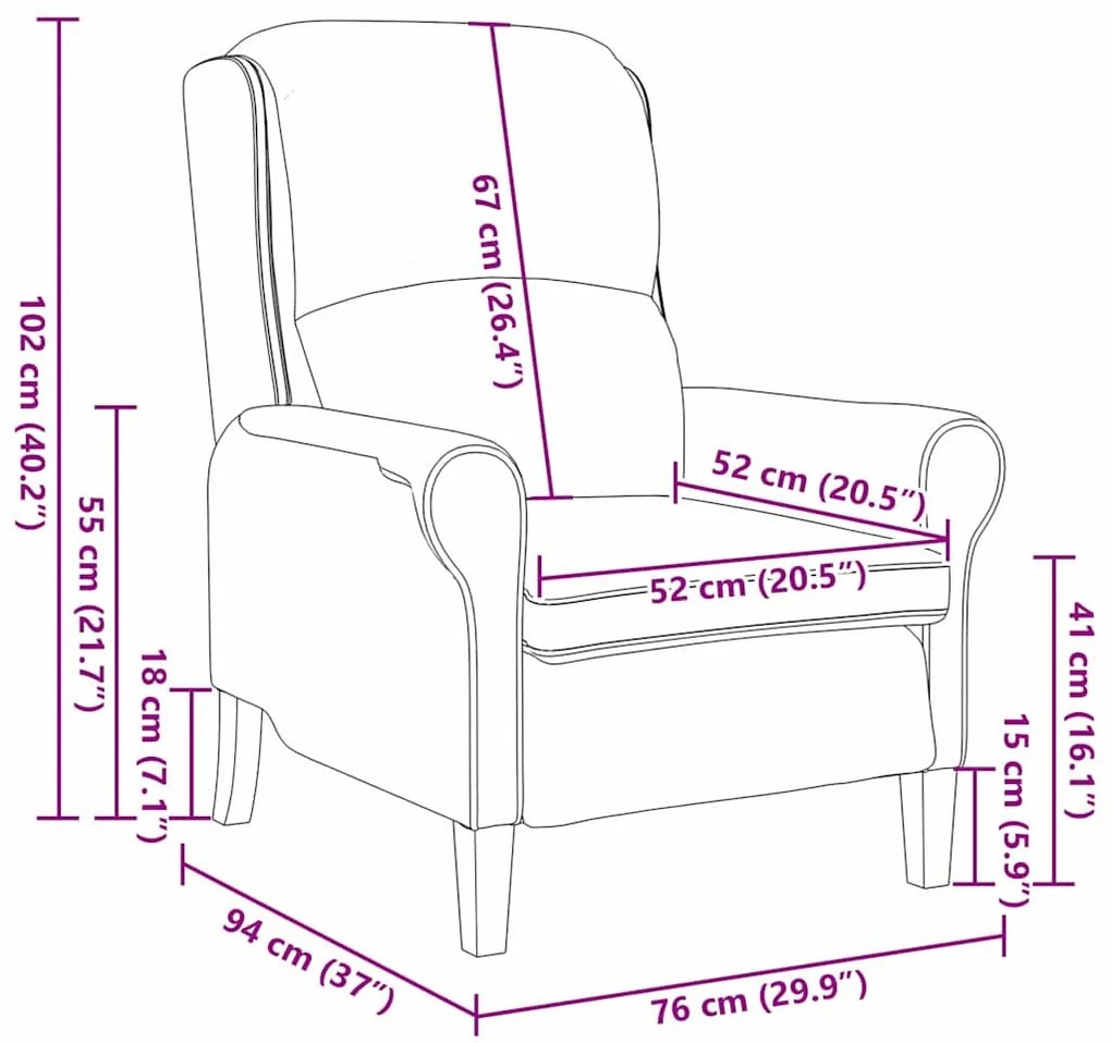 karosszék Sötétszürke 76 x 94 x 102 cm