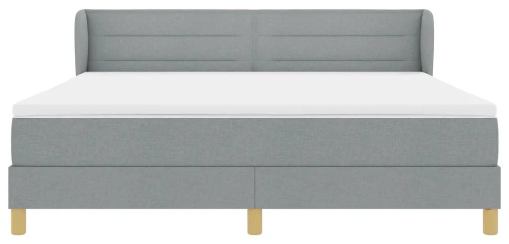 vidaXL Boxspring Ágy Mattal Világosszürke 180x200 cm Szövet