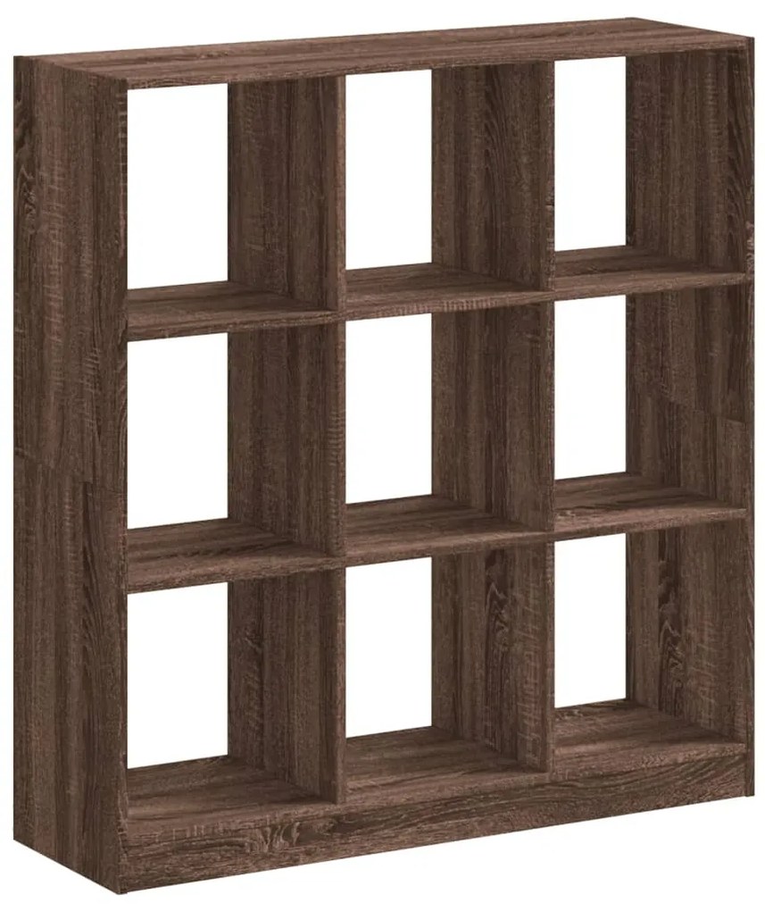 barna tölgy színű szerelt fa könyvespolc 102 x 32 x 108 cm