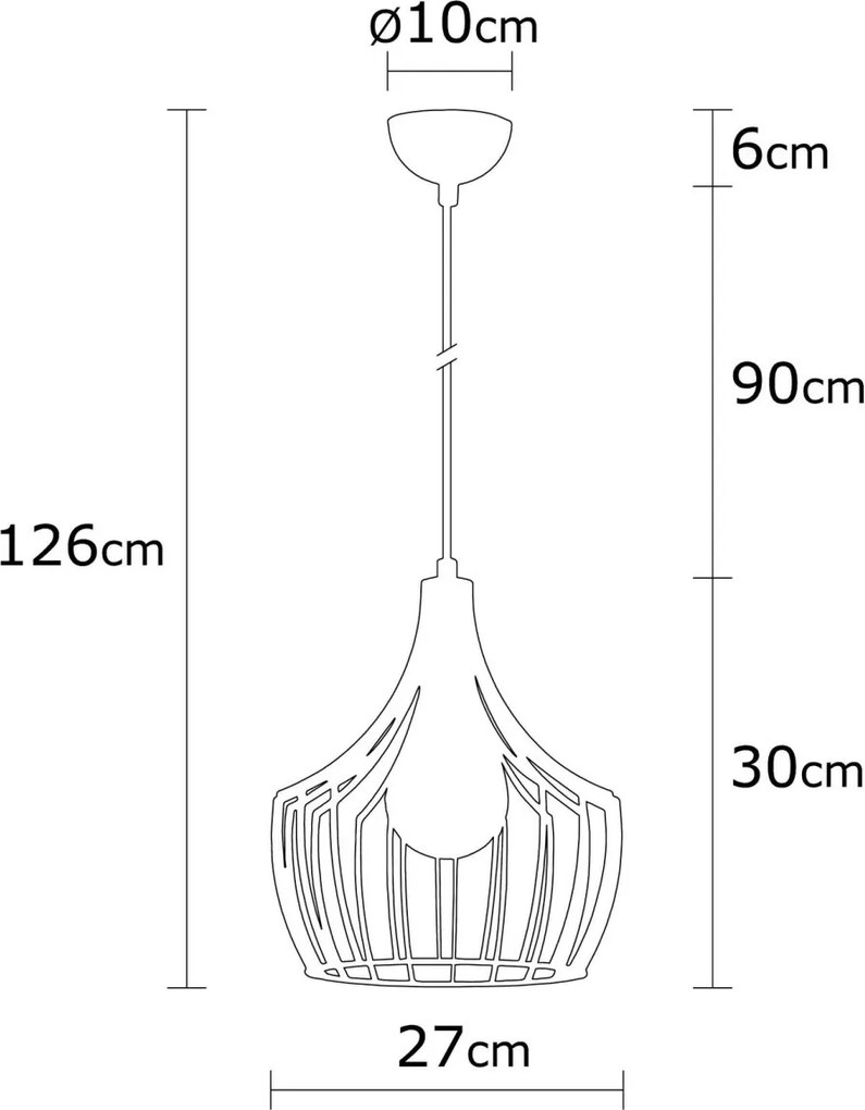 Mezopotamya N-1278 réz fém függőlámpa, Ø27 cm