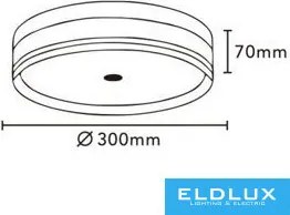 ELDLUX BL300-B3C Kerek Mennyezeti Lámpa LED IP20