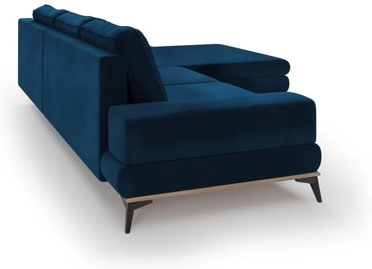 Astre királykék bársony kinyitható sarokkanapé, jobb oldali - Windsor & Co Sofas