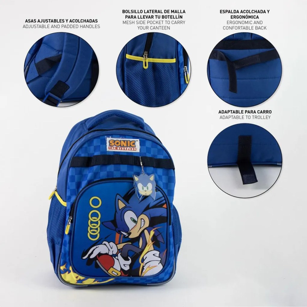 Sonic a sündisznó Sprint iskolatáska, táska 42 cm