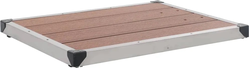 vidaXL barna WPC és rozsdamentes acél kültéri zuhanytálca 80 x 62 cm