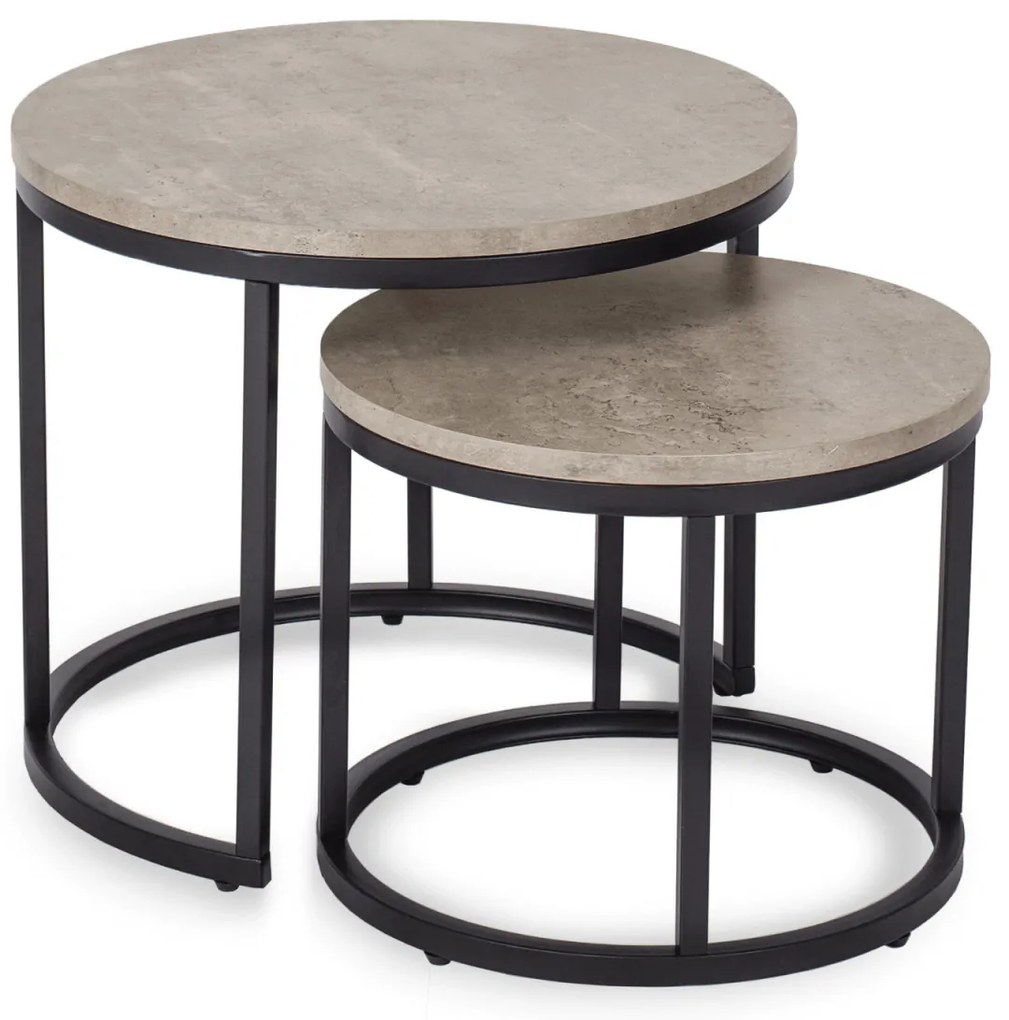 Dohányzóasztal szett szürke beton színben. ROCKY